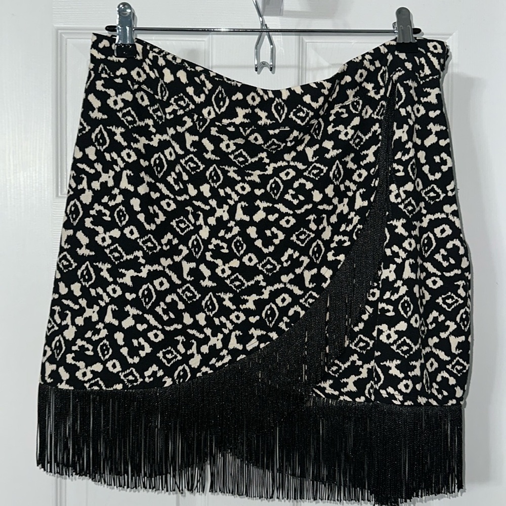 Zara Fringe Wrap Skirt